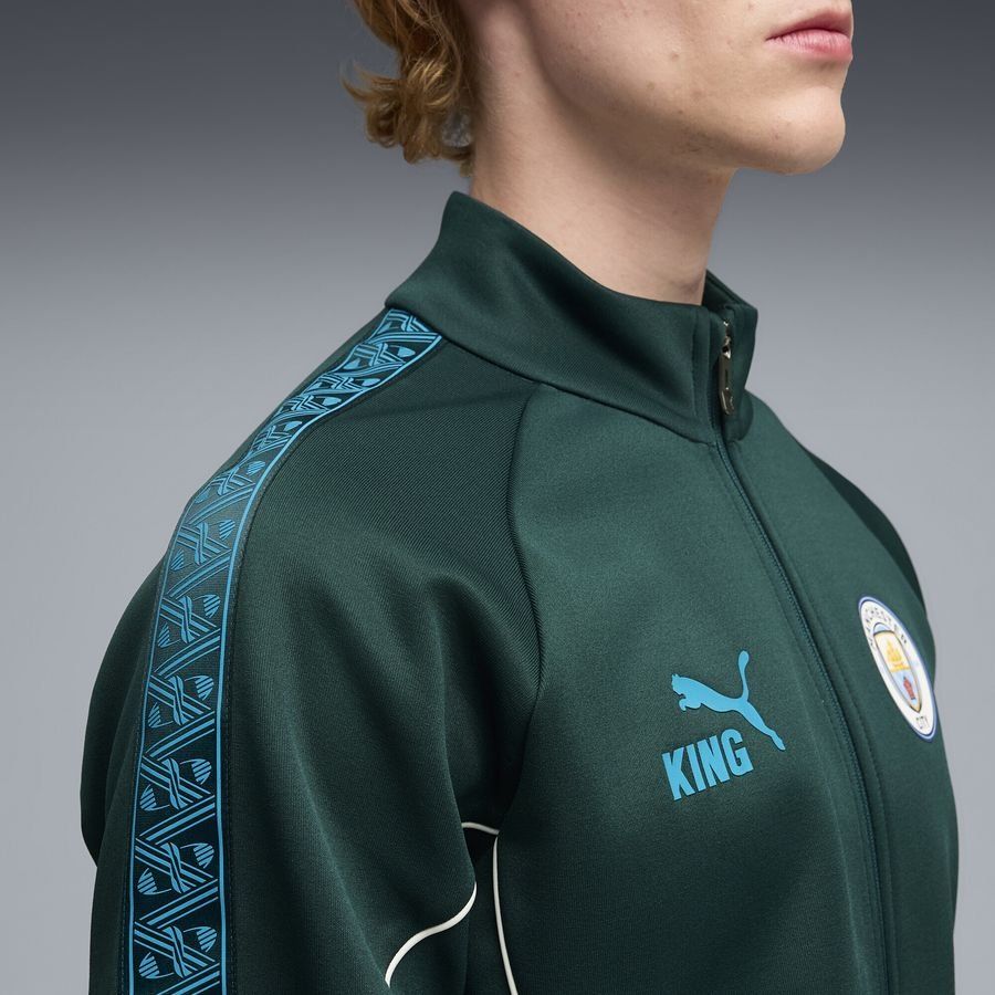 Manchester City Track Jacket King Anthem - Green Terrain/Tropical Blue - Men's-SoccerKits Hub | Buy Soccer Jerseys Online